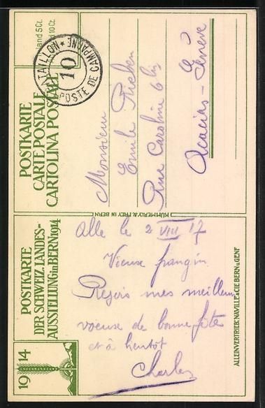Photos, Lettres & Cartes p.: sign. Wr. de May: Bern, Schweiz. Landes- – D'occasion à Berlin par bartko-reher 1