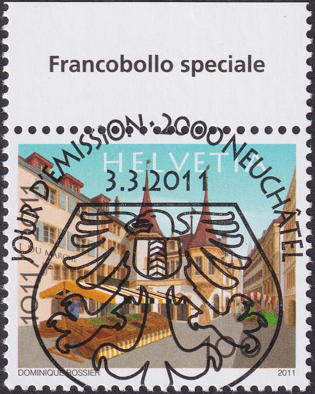 Tutti i francobolli: 2011, Nr.1381 "Neuchatel" mit Ersttags-Voll-Stempel + TAB. – Usato da Sursee venduto da Luzernerraute