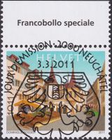 2011, Nr.1381 "Neuchatel" mit Ersttags-Voll-Stempel + TAB.