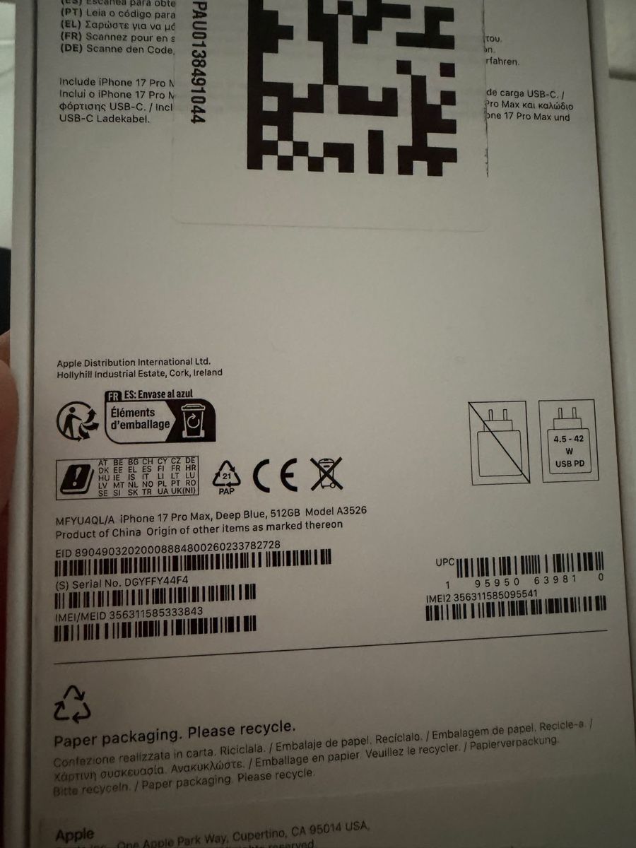 Apple Handys / Smartphones: iPhone 17 Pro Max 512 GB  – Neu (gemäss Beschreibung) aus Greifensee von qen_p9zj 2