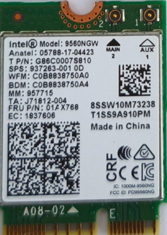 Intel Elektronikbauteile: Intel 9560NGW-  WLAN - Bluetooth Modul – Gebraucht aus Werthenstein von Luzernerdeal