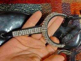 37 sandali gummy e strass estate scarpe nere comode e belle