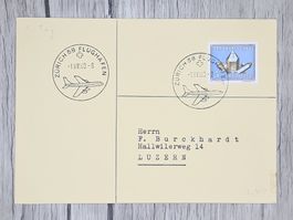 CL12 Carte Postale + Timbre Suisse 1960 Thème Aviation