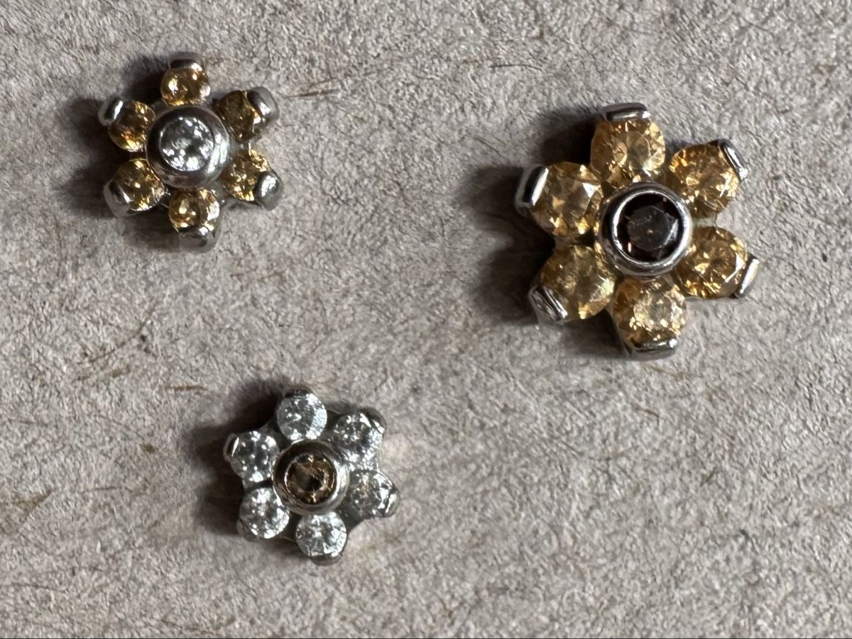 Bijoux piercing: 3x Labret Piercing Blumenform mit Steinen gebraucht – D'occasion à Nesslau par laurazimtstern 4