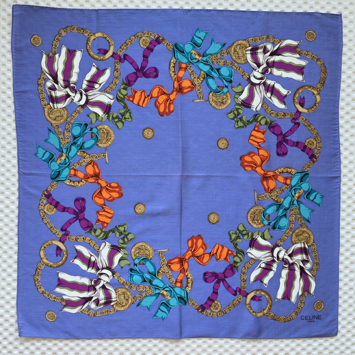 Celine Foulard & Sciarpe: Celine Baumwolltuch 52x52 cm – Nuovo (secondo la descrizione) da Zürich venduto da LIMAR 2
