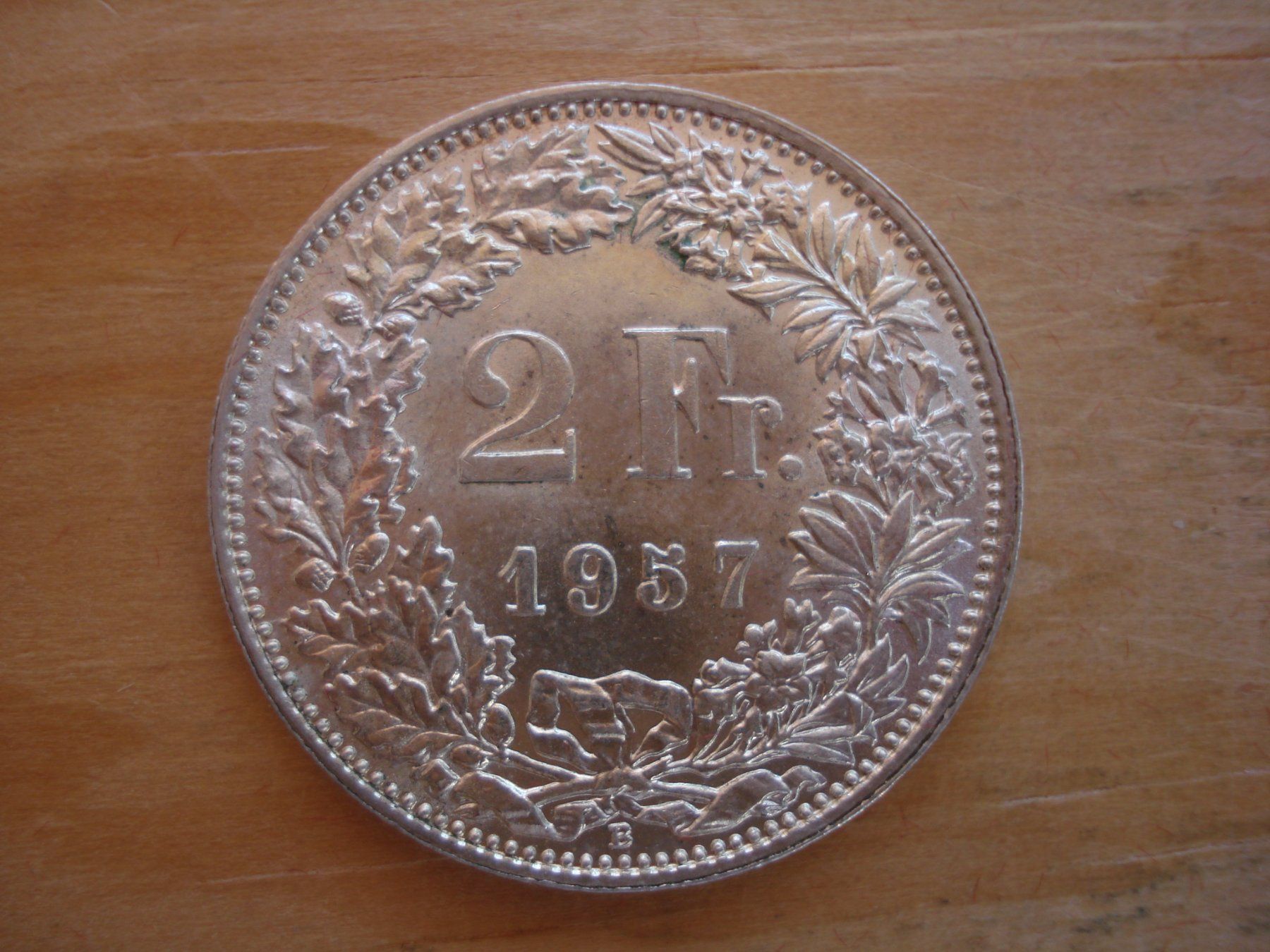 Alle Münzen: (C1) 2 Franken 1957 STGL – Gebraucht aus Erlach von Net-Coins