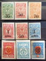 РОССИЯ 1919–1921: Guerre civile, 9 timbres neufs */**/(*)