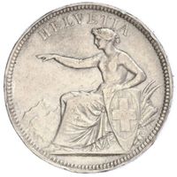 Sitzende Helvetia 5 Fr. 1874 B.