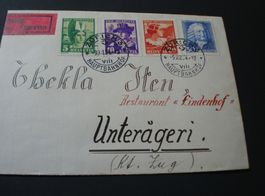 Juventute-Satzbrief 1934, , gestempelt Zürich Hauptbahnhof