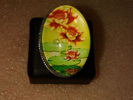 RING EDELSTHAL MIT BLUMEN,,NICKELFREI
