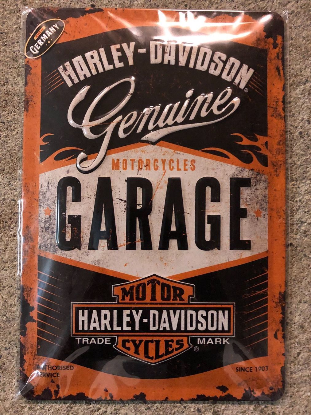 Insegne: Harley Davidson motor cycles garage v2 – Nuovo e nell'imballaggio originale da Reinach AG venduto da rares75