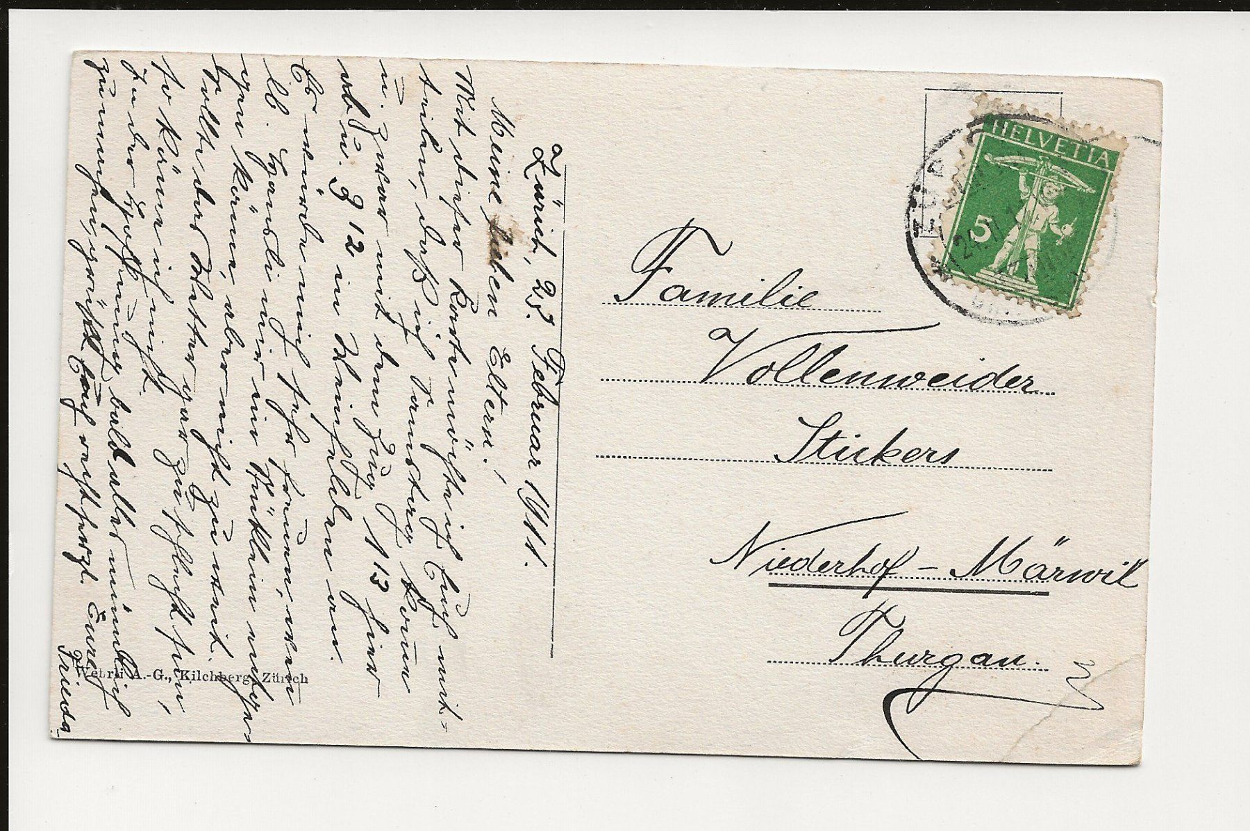 Cartoline postali: AK 1911 Taminaschlucht  SG – Usato da Greifensee venduto da 315WDO 1