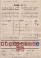 1898, Fünf-Farben-Frankatur von PORRENTRUY mit 8x 3Fr.-WERT!