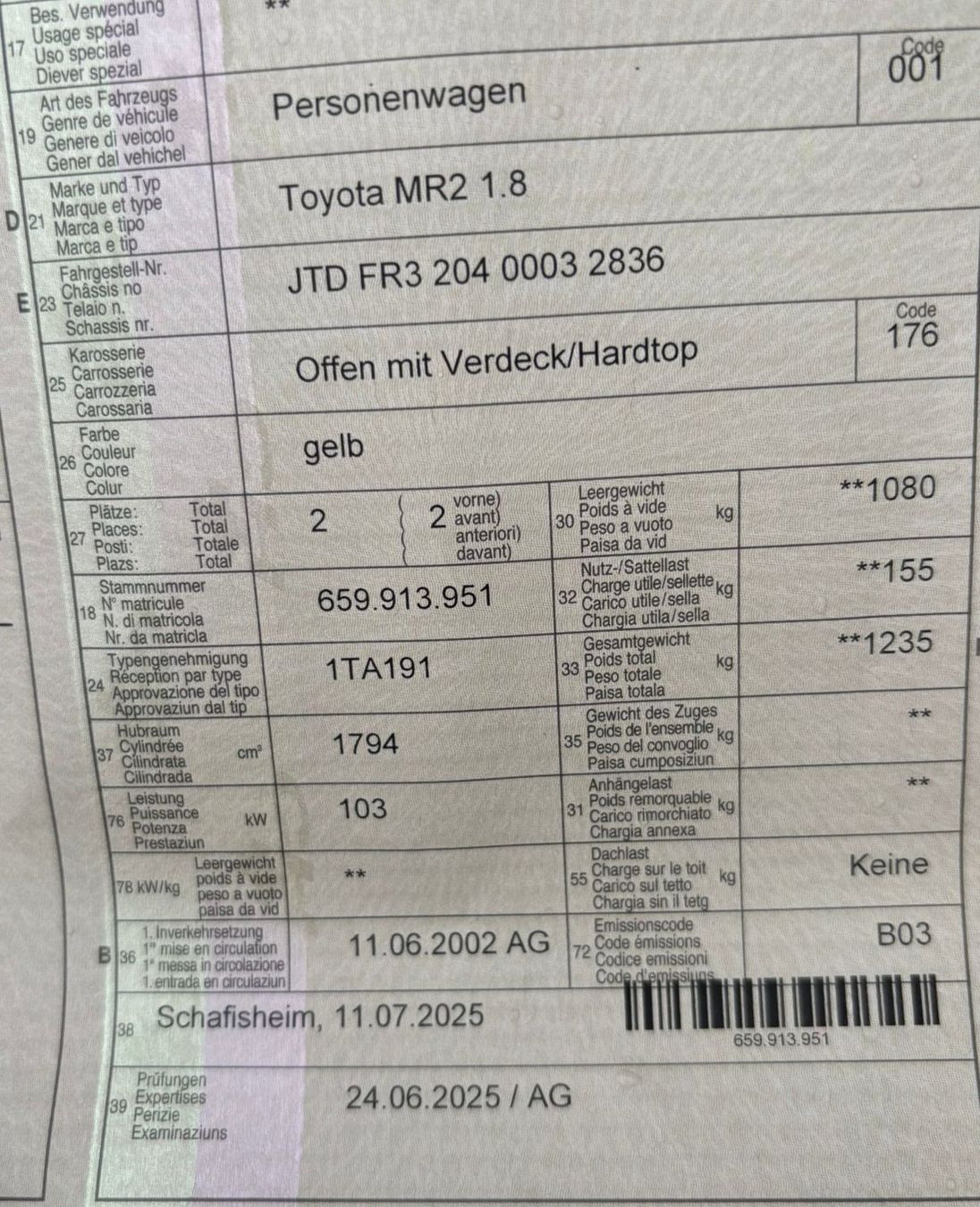 Toyota Automobili: Toyota MR 2 1.8 – Usato da Mümliswil venduto da M.M.Hochuli 4