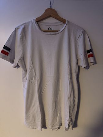 T-shirt Jack&Jones Core blanc, rayures manches, taille M
