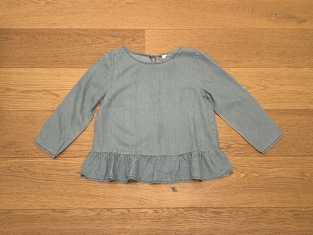 HM denim blouse, size 36 ruffle