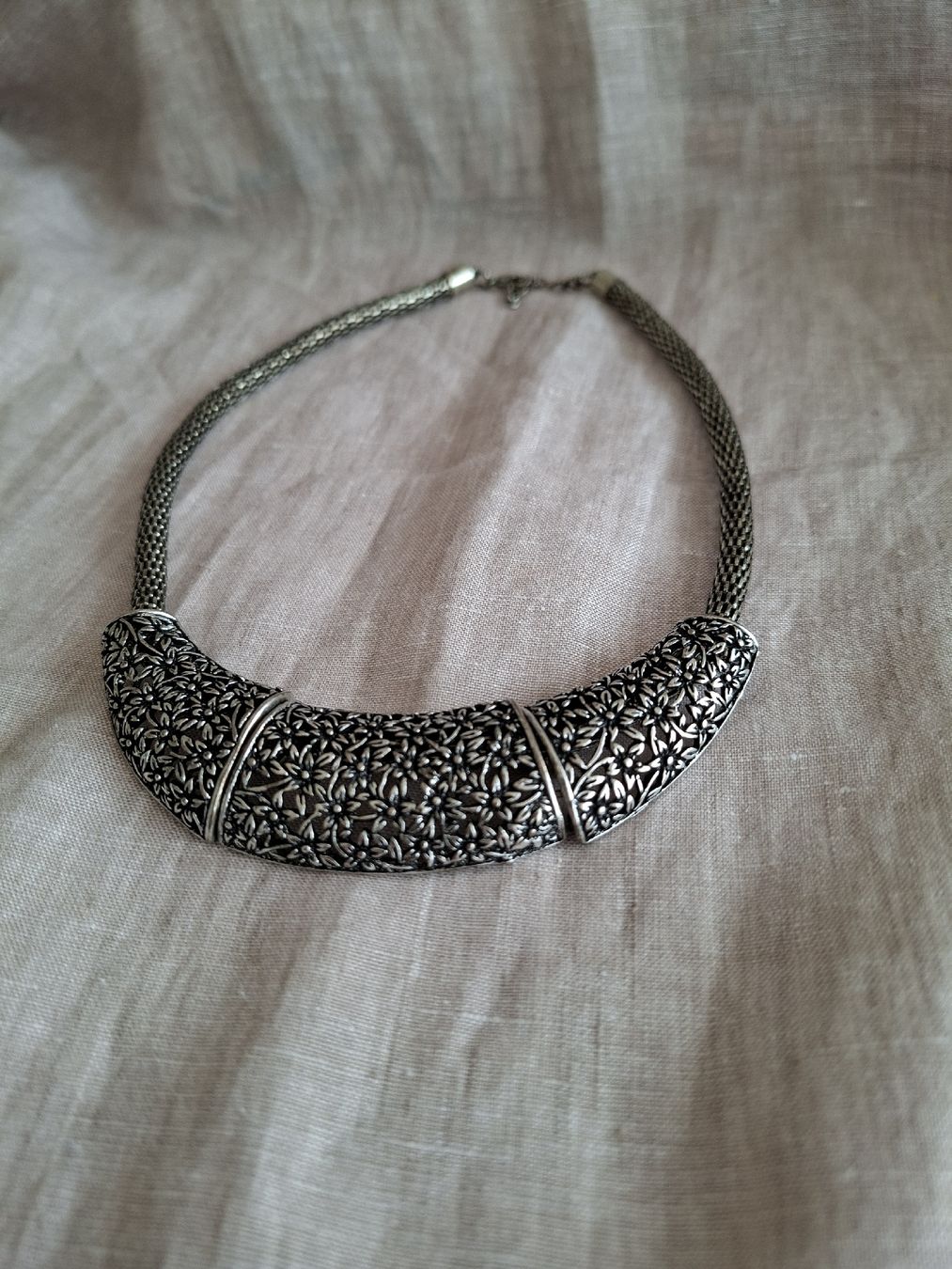 Ketten: Collier Vintage Statement Argenté Floral – Neu (gemäss Beschreibung) aus Lutry von Sim_Sta 2