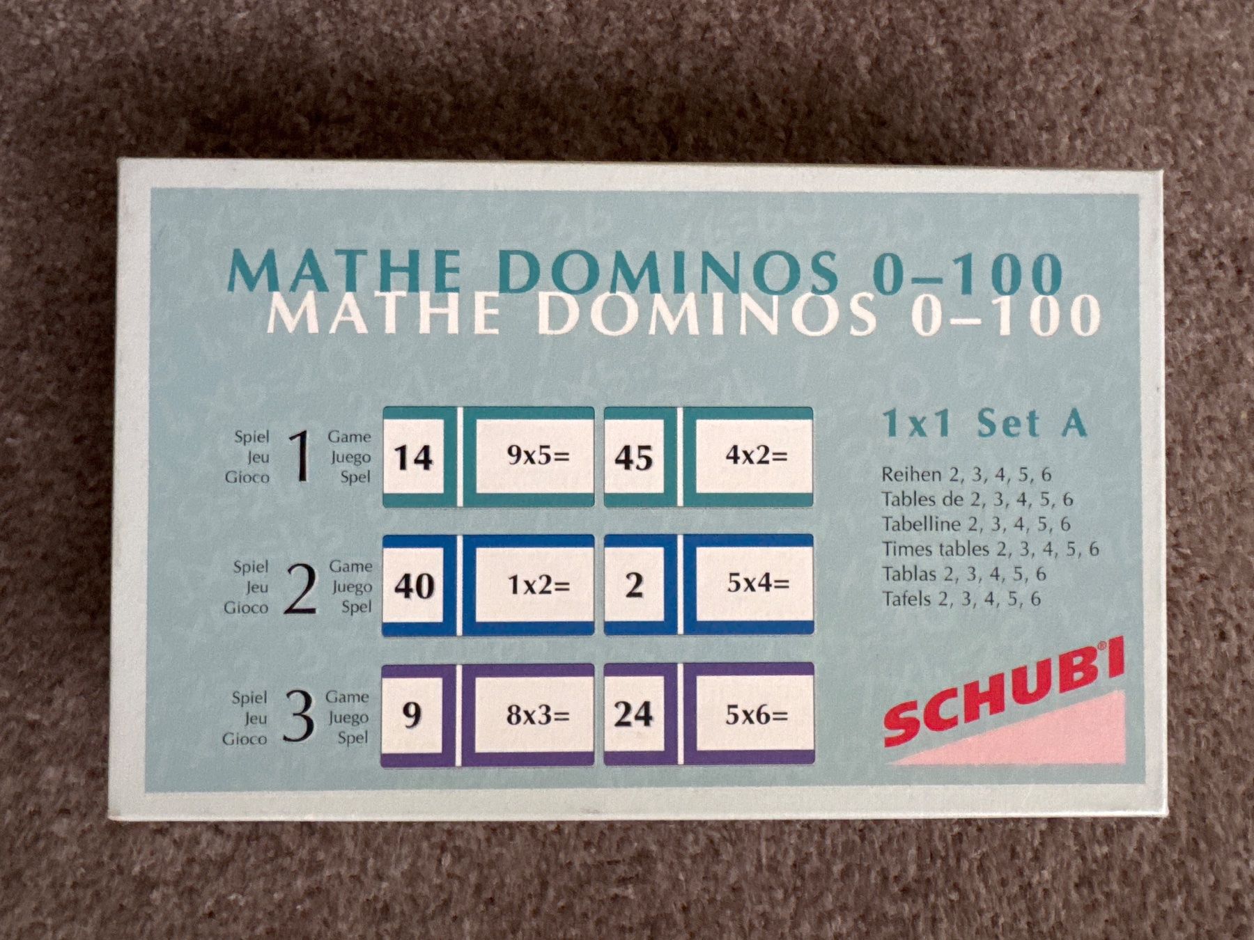 Schubi Lernmedien Giochi: Schubi - Mathe Domino 1 x 1 – Usato da Aarau venduto da Kilauea