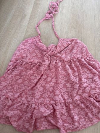 Neckholder Top strukturiert rosa