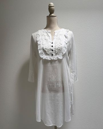 🤍 Longbluse / Tunika / Minikleid, weiss, Gr. S/36 🤍