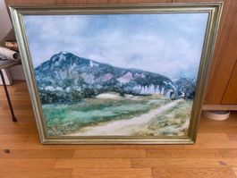grosses Landschaftsbild 108x90 unleserlich signiert
