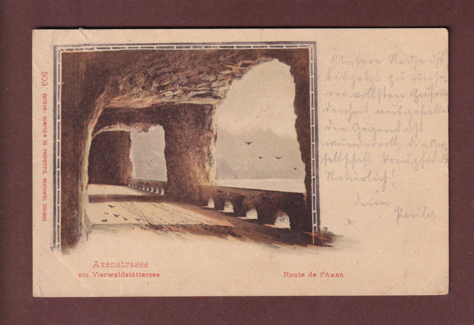 Cartoline postali: AXENSTRASSE - 1900 CPN // Eckbug mit Riss // – Usato da Pully venduto da nicecards-shop