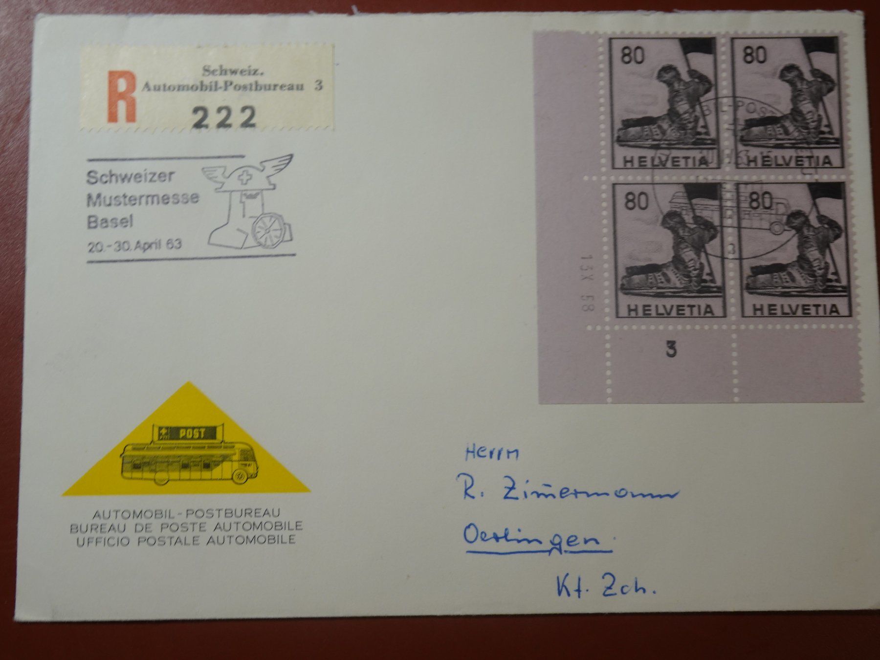 Tutti i francobolli: 30.IV.63., MUSTERMESSE BASEL, PAPIERÄNDERUNG – Usato da Eschenbach SG venduto da eDaisy