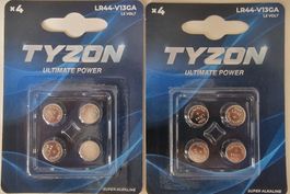 8 stück Tyzon Knopfzellenbatterie Ultimate Power LR44-V13GA