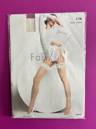 Halterlose Strümpfe Fashion by Migros, Grösse S/M gepunktet