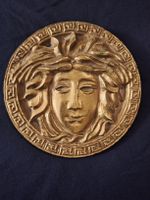 Messing Medusa Relief Wanddeko Ø13cm Vintage Look. Messing