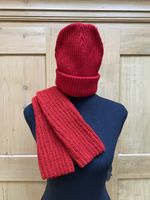 Set Mütze und Stulpen rot Neu