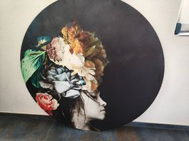 Rundes Designbild / Wandbild 110 cm auf Kunststoffplatte