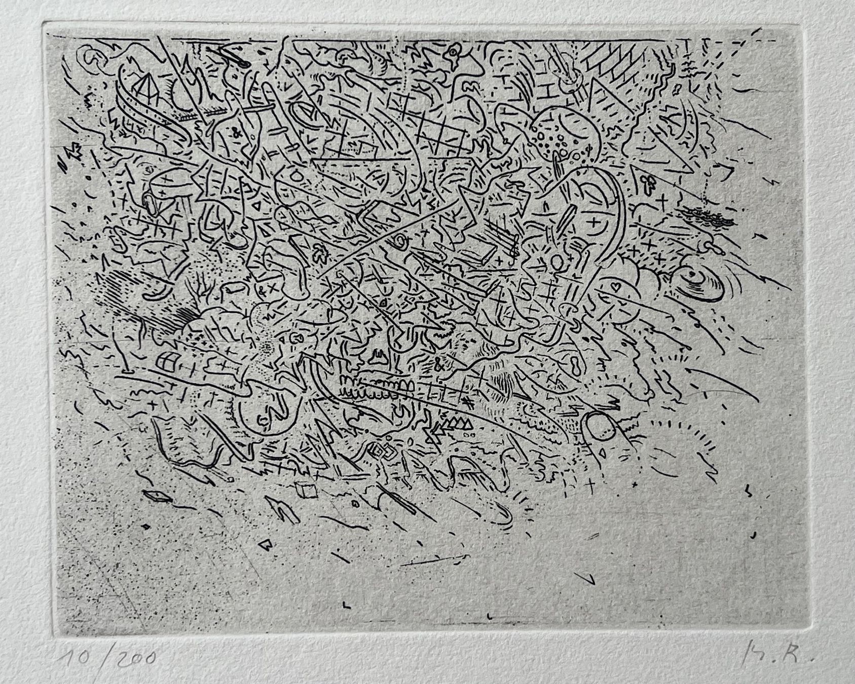 Dipinti: Markus Raetz Original- Radierung Gnuusch 1971 signiert – Usato da Adliswil venduto da bilderboerse-zuerich