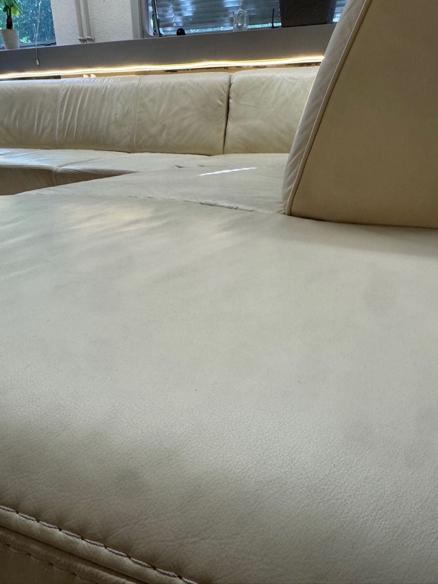 Sofas: Ecksofa aus Echtleder mit longchair creme – Gebraucht aus Fehraltorf von Sofalab.swiss 2
