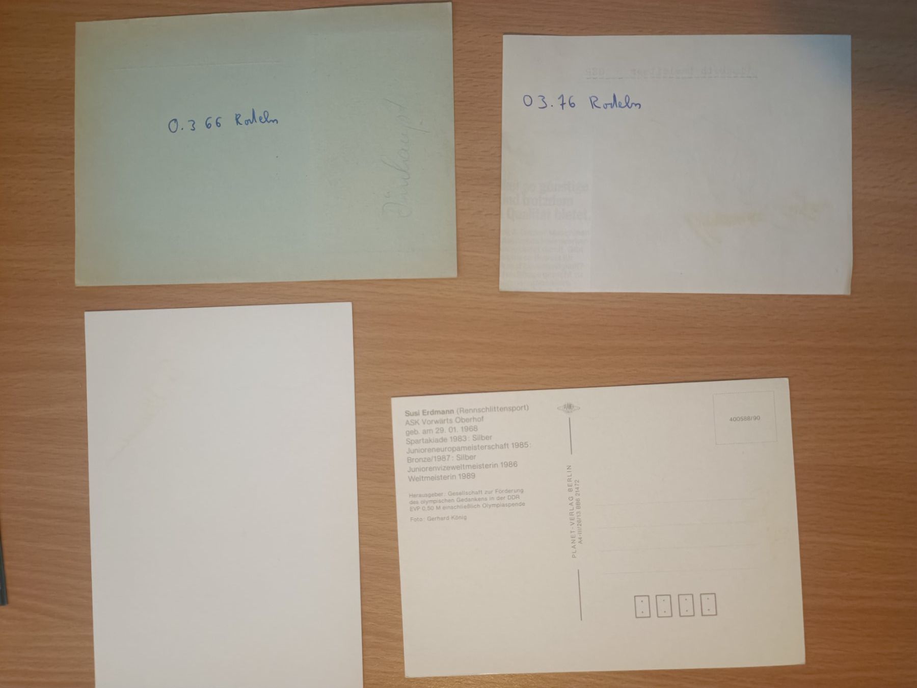 Autogramme: Rodeln - Olympia - 4x handsigniert – Gebraucht aus Menziken von Artographs 1