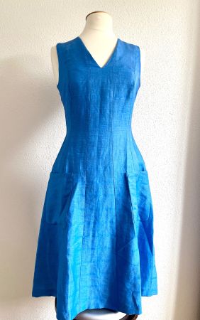 Paul Smith Black: Sommerkleid, Leinen, royalblau, S