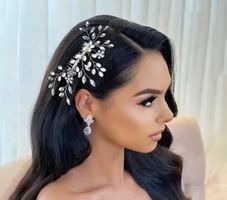 Braut Haarspange mit Perlen und Kristallen neu