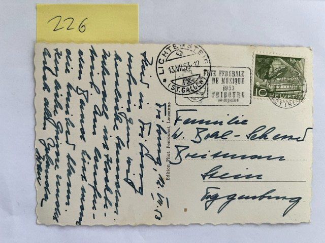 Cartes postales: Alte Ansichtskarte Freiburg Vue générale; 1953 – D'occasion à Niederwil AG par dahu75 1