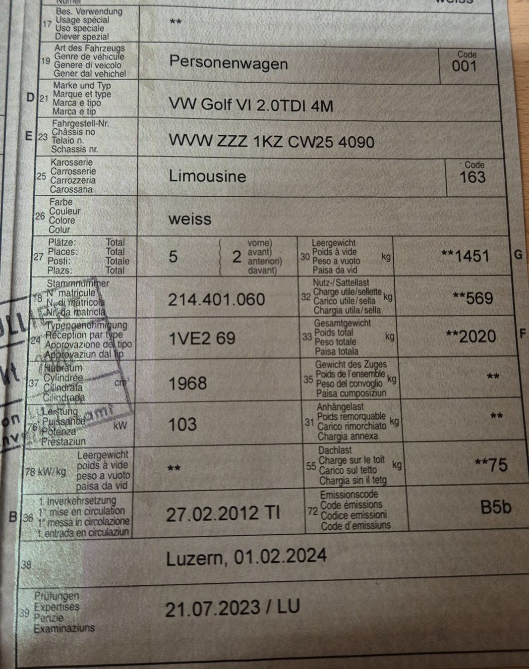 VW Automobili: VW Golf VI 2.0 TDI 4 Motion – Usato da Hasle LU venduto da Adouf 9