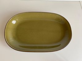 Ovale Rössler Platte 32 oliv grün 70er Jahre