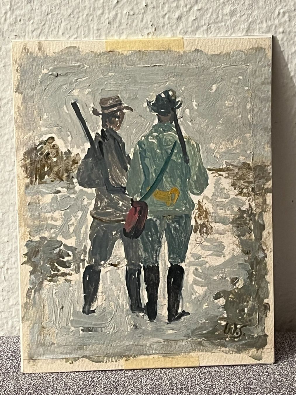 Dipinti: Walter Schneider - Jagdszene handsigniert – Usato da Basel venduto da Kaffee_und_Kunst 5