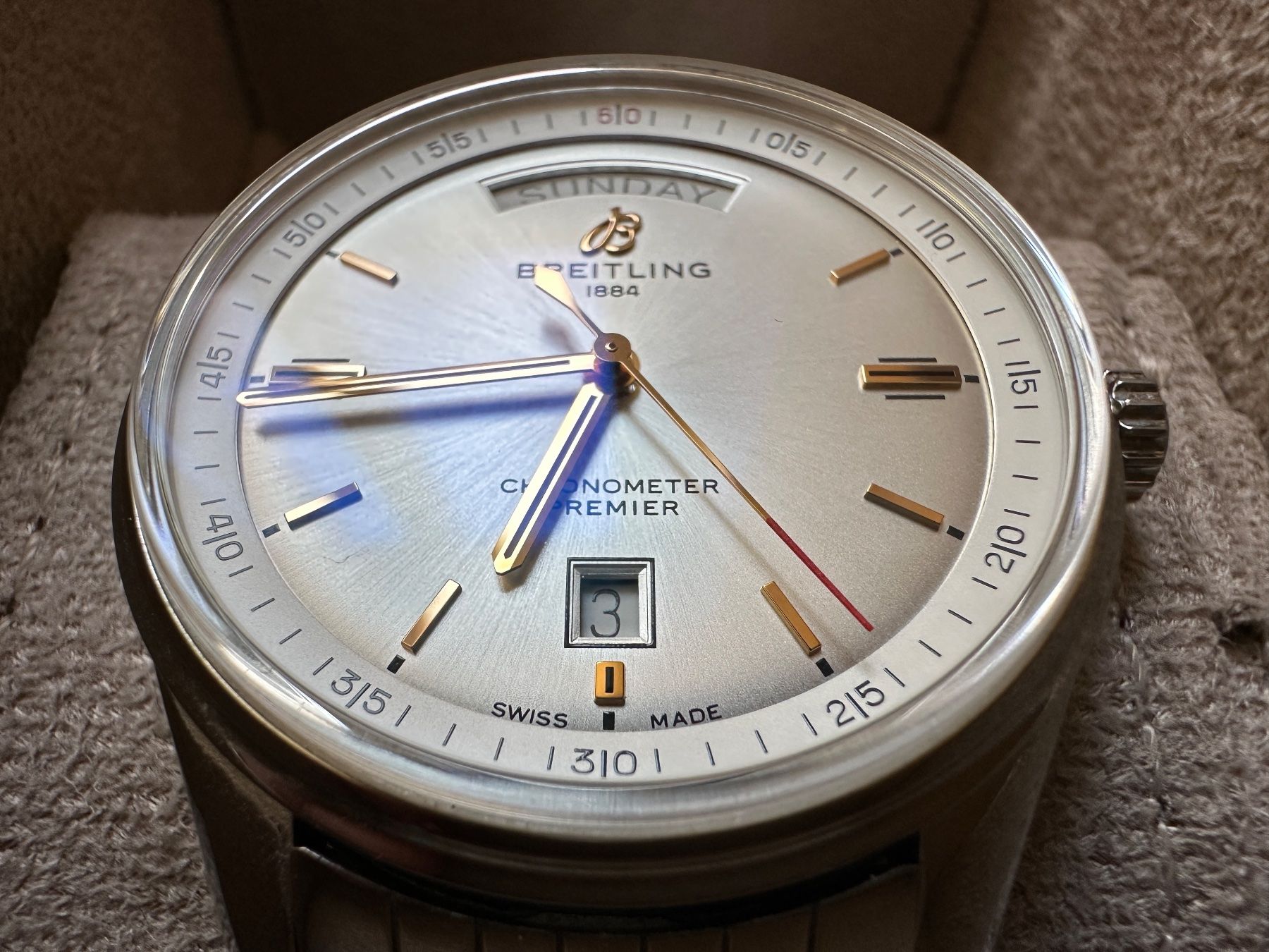 Breitling Orologi: Breitling Premier Automatic Day Date 40 A45340 Full-Set – Usato da Matten b. Interlaken venduto da cour13 5