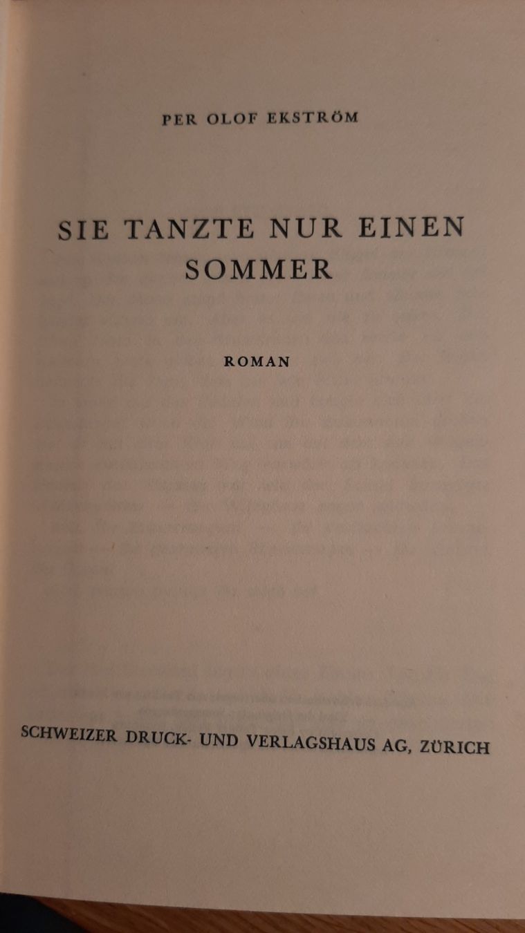 Libri: Roman: Sie tanzte nur einen Sommer – Usato da Kriens venduto da honig01