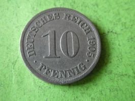 Dt. Reich 1905 A,  10 Pfennig