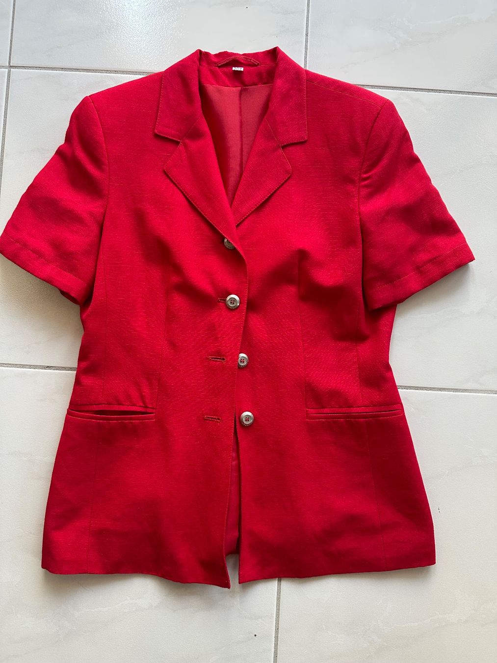 Vestes: Vintage Oversize Blazer Rot Kurzarm – D'occasion à Zürich par ong8 1