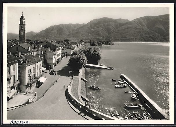 Ansichtskarten: AK Ascona, La Piazza m. Booten, 1947 – Gebraucht aus Berlin von bartko-reher