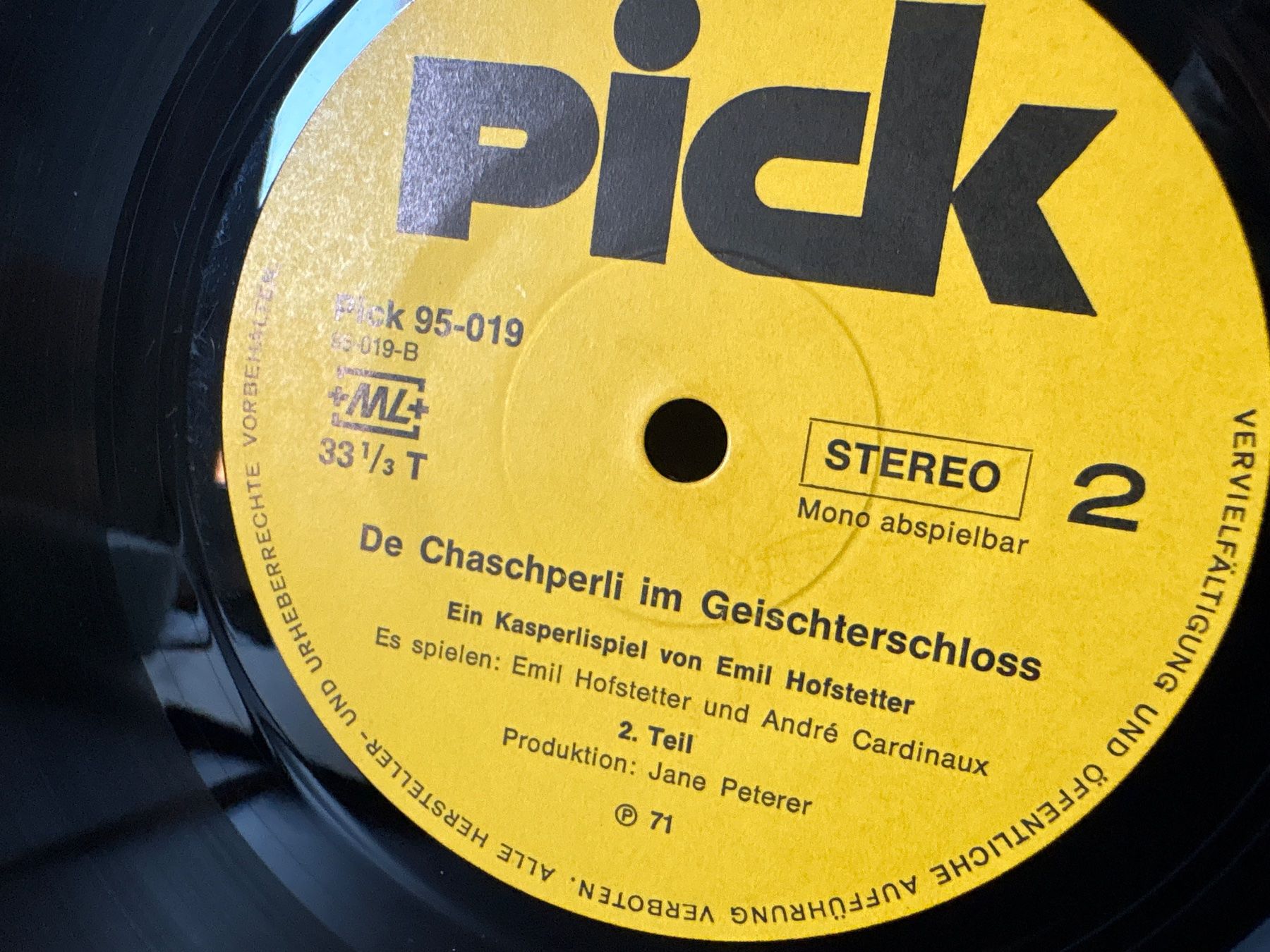 Dischi in vinile: De Chaschperli im Geischterschloss - LP - Pick - 1971 – Usato da Andwil SG venduto da Rainboli 3