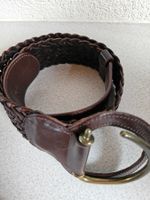 Eleganter Geflochtener Ledergürtel Gr. 90 Braun
