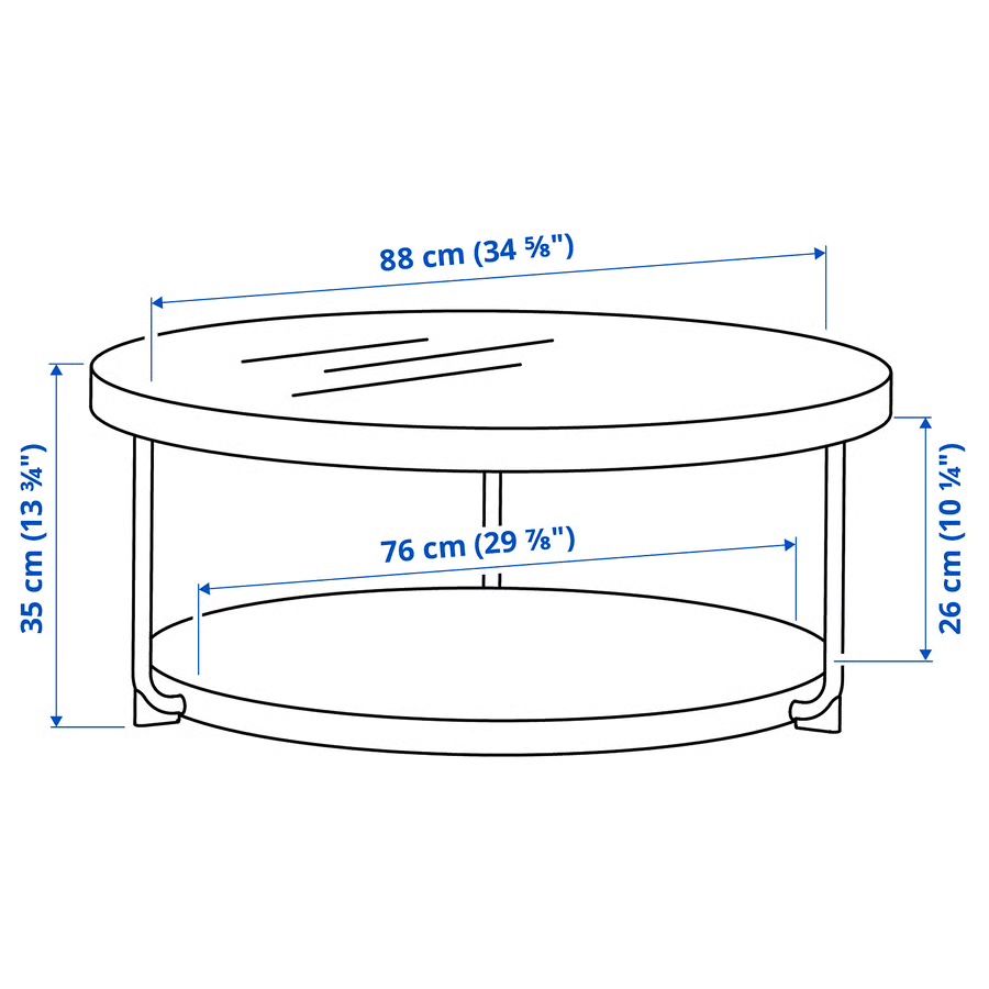 Ikea Tables: Round coffee table black marble effect top metal frame 88cm – Neuf (Voir description) à Basel par rak_z6kc 5