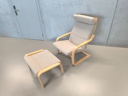 IKEA POÄNG Sessel mit Hocker -Wiitergäh